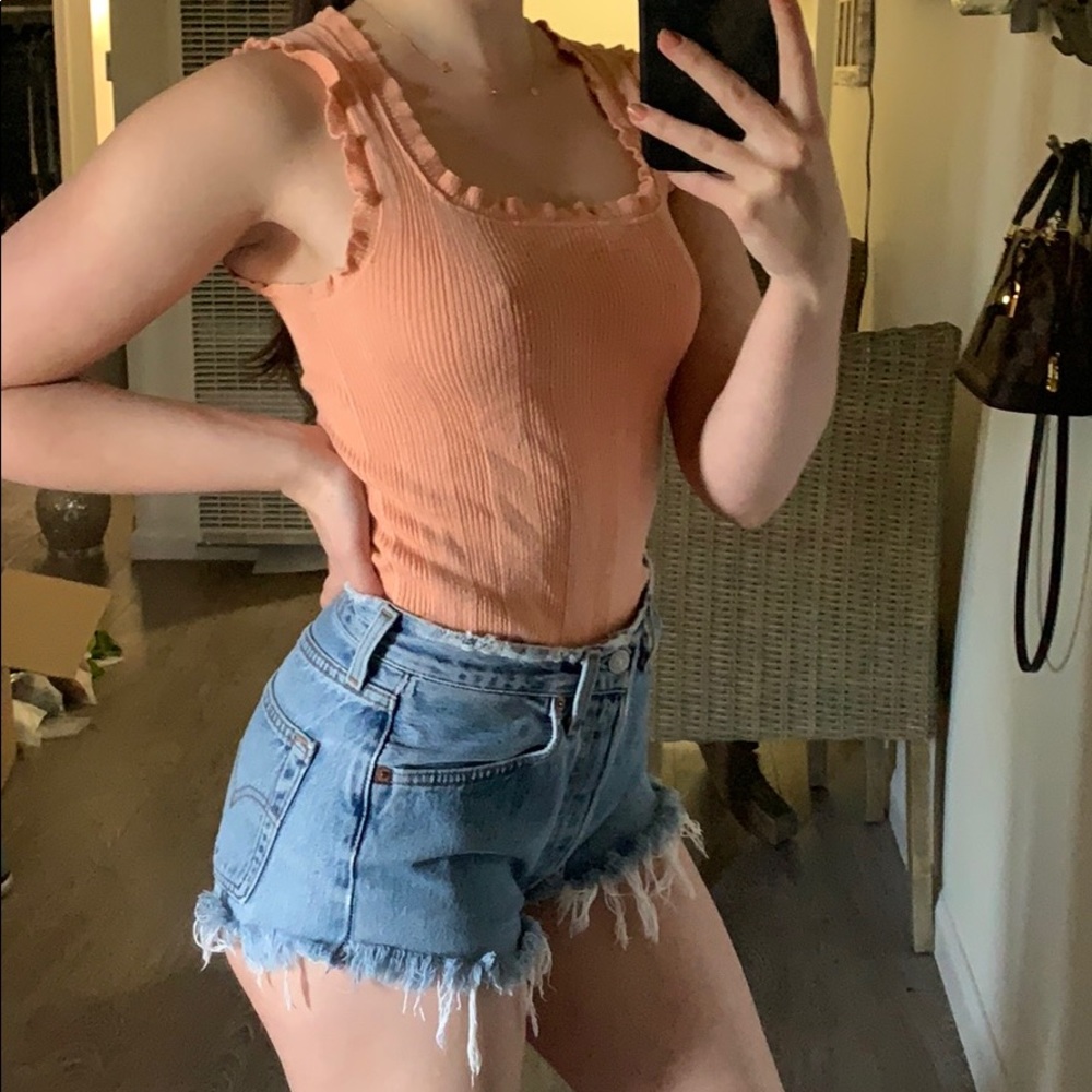 Peach Ribbed Tank 🍑